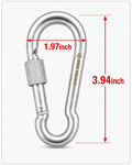 Dock Holiday (3.94" x 1.97") M10 Stainless Steel Locking Carabiners - 316 Marine Grade