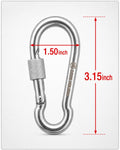 Dock Holiday (3.15" x 1.50") M8 Stainless Steel Locking Carabiners - 316 Marine Grade